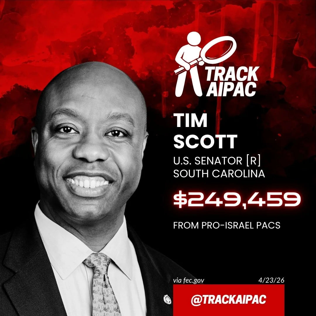 Tim Scott (U.S. Senate) — pro-Israel and AIPAC campaign money, per Track AIPAC